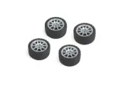 Louise R/C - Rally Tires+Wheels 10 Spoke Gray +1mm (4pcs), Fits LMX