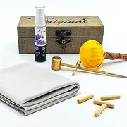 OKSs Sword Katana Cleaning Kit,Contains Choji Oil,Copper Hammer,Chamois,Uchiko Ball,2 Pairs Peg (Mekugi),Apply to Care for Japanese Samurai Swords¡­