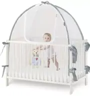 Baby & Beyond Baby Crib Tent Safety Net, Durable Strong Self-Locking Zippers New