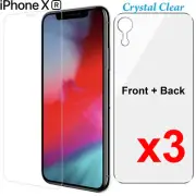 x3 Anti-scratch 4H PET film screen protector for Apple iPhone XR Front and Back