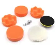 7Pcs 3" Car Sponge Polishing Pad Set Polishing Buffer Waxing Adapter Drill Kit f