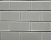 3x6 Silver Mink Shiny Subway Glass Tile Backsplash Shower Kitchen (PACK OF 8)