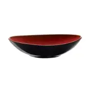 Oneida L6753074759 Rustic Crimson 39 oz Two-Tone Porcelain Soup Bowl - 1 Doz