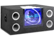 12" 1200W Car Audio Subwoofer - 2 Way Neon Bandpass Speaker System w/Blue