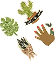 [DEARMAMY] 4pcs Cartoon Brooch Adorable Plant Designs for Creative Crafts for Parties Daily Wear Unique Dress and Backpack Accessories Style