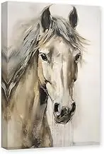 CXHOSTENT Horse Pictures Wall Decor Animal Painting Print Vintage Horse Canvas Wall Art Animals Portrait Poster Bedroom Decor Frame (Horse - 3, 12.00" x 18.00")