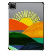 iPad Pro 11-inch (3rd/4th gen) iPad Impact Case SIMPLE SUNSET 1 IPAD, MINIMALIST COLORFUL LANDSCAPE MOUNTAINS SUN NATURE ILLUSTRATION By Ebi Emporium