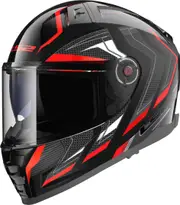 LS2 FF811 Vector II Alizer Helmet, black-red, Size L for Men Black Red