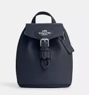 NEW! COACH Amelia Convertible Backpack - Silver/Denim - CL408