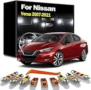 LED Interior Map Dome Trunk Light Kit, For Nissan Versa 2007-2016 2017 2018 2019 2020 2021 Car LED Bulbs
