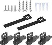Furniture Wall Straps, Adjustable Furniture Fasteners, Heavy-Duty Brackets Quick Release and Childproof Locks, Iron Anti Tip Strap for Rental Home Kitchen Bedroom Safety, Black