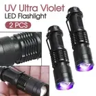 LED Flashlight 2pcs 365 nM UV Ultra Violet Backlight Light Inspection Torch