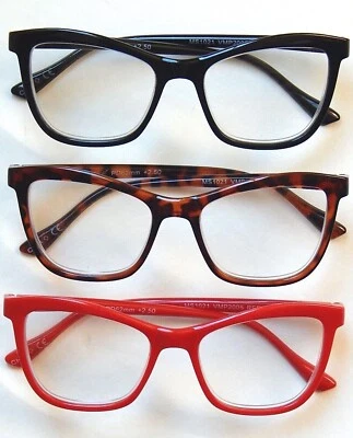 BETSEY JOHNSON 3 PACK PREMIUM READING GLASSES READERS +1.50+2.00+2.50 CAT I NEW
