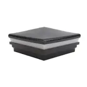 LMT 5" Sq. Neptune Halo Low Voltage LED Lighted Vinyl Post Cap - Hammertone B...