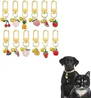 12pcs Cat Dog Collar Bells, Enamel Gold Bell Charms with Swivel Clasps Alloy Collar Pendant Accessories for Pet Dog Cat Necklace Decoration Training Keychains DIY Crafts