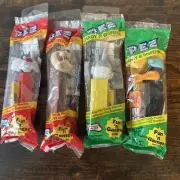 (4) Vintage (80s/90s) Looney Tunes Pez Dispensers ~ Bugs, Daffy, Sylvester,Taz