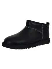 UGG Men's Classic Ultra Mini Leather Boots, Black