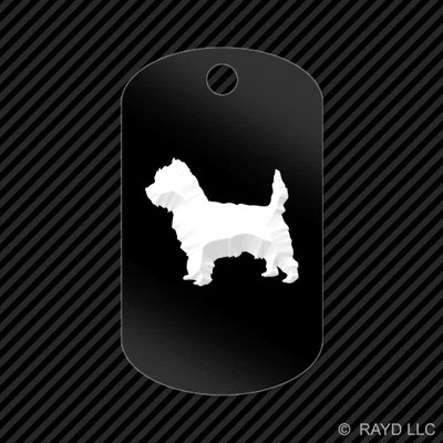 Cairn Keychain GI dog tag engraved many colors dog canine pet