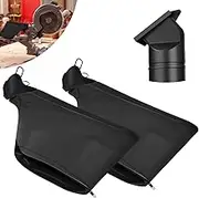 2Pcs Dust Collection Bag for 225 Model Mitre Saws Black Dust Bag with Zipper Adjustable Dust Collector Bags Universal Anti-dust Cover Bag for Tank Belt Sander Edge Planer Diagonal Saw