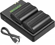[NEEWER] EN-EL15 Battery Charger Set Compatible with Nikon Z5, Z6, Z6 II, Z7, Z7II, D780, D850, D7500, 1 V1, D500, D750, D800, D7000, D7100, D7200 Batteries (2-Pack, Micro USB Port, 2100mAh)