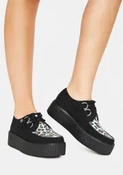 [T.U.K.] Black & Mint Leopard Viva Mondo Creepers