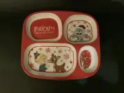Rudolph The Red Nosed Reindeer Divided Melamine Plate Christmas New