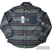 NEW Pendleton Men's M Two-Layer Wool Blend Shirt Jacket Zip Button Lined Striped