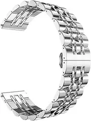 [HKIDKK] 22mm 20mm Seven Solid Beads Stainless Steel Strap For Huawei Watch4/4Pro GT2/3Pro 46mm Band For Samsung Watch 46mm 45mm Bracelet Watchbands