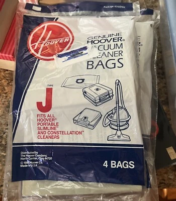 Hoover Vacuum Cleaner Bags-Type J -4 Bags - Portable Slimline Constellation NEW