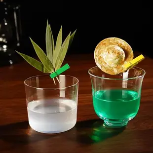 調酒雞尾酒裝飾飲品調酒裝飾物葉子酒杯酒簽植物標本楓葉竹葉干花