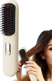 Fast Heating Hair Brush, Cordless Straightening Tool, Travel-friendly Straightener Equipment 4.5x20cm/1.77x7.87 Inches Negative Ionic Technology For Perfect Convenience Outdoors