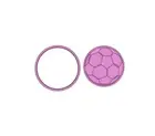 Soccer ball cookie cutter and stamp set debosser two tone