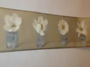 DAISIES, MAGNOLIAS, & LILIES IN SILVER PREPASTED WALLPAPER BORDER # KK4637B