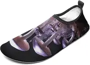 [BTCOWZRV] Water Shoes for Women Men Purple Mushroom Water Sports Shoes Slip-on Breathable Lightweight Athletic Aqua Sock