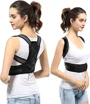 Corrector Back Braces Lower Shoulder Brace Support Belt Adjustable Lumbar Straight for Kids Adult,Black-X-Large,Black-X-Large