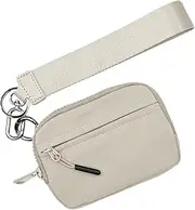 [Generic] Keychain Card Wallet - Credit Card Wallet,Waterproof Nylon Key Ring Wallet, Compact Keychain Zip Bag with Hand Strap for Money Easy Access