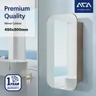 Bathroom Wall Storage Dual-Open Door Makeup Mirror Cabinet Wood Shelf Cupboard