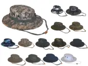 Army Navy Shop UV Protective Solid or Camouflage Boonie Hat Military Outdoors