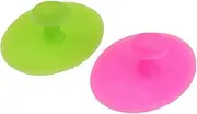 HAKIDZEL 2Pcs Silicone Face Cleanser Brush Handheld Massager Scrubber for All Skin Gentle Exfoliation Small Grass Green Small Rose Red for Sensitive Skin and Daily