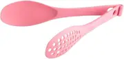 Ciieeo Multifunctional Nylon Food Serving Tongs Design Salad Clip Bread Clip Comfortable Non Slip Handle for Home Kitchen Bar Use Pink