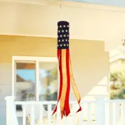 Windsock 60 Inch TeaStained US Flag Windstock 60 in Embroidered Stars and