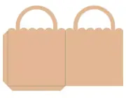 Mini Purse Shopping Bag Die Cuts 100 pieces cut from Kraft cardstock