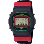 【CASIO 卡西歐】G-SHOCK 堅韌之選耐衝擊數位電子布質腕錶/黑(DW-5600THC-1)