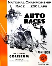 1946 Los Angeles Coliseum Auto Races Small Space Poster Art Print