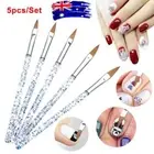 5X Sable Kolinsky Acrylic Nail Art UV Gel Carving Brush Glitter Pen Set Tools AL