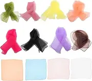 STOBAZA 12pcs Chiffon Small Scarf Scarves Square Scarf Juggling Scarves for Belly Dancer Hip Scarf Dancing Scarves Dance Scarves Square Juggling Scarf Halloween Silk Scarf
