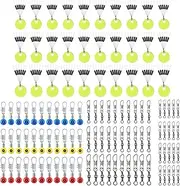 CONNECTION 180 Pcs Rubbers Float Stops for Coarse Fishing 50 Fishing Swivels and Clips 30 Sea Fishing Space Beans S,M,L Fishing Connector Set for Sea Freshwater Fishing Accessories (Multi-color)