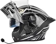 Motorcycle Helmet, flip-up Helmet, Double Visor, Motorcycle Helmet, Scooter Helmet, Moped Helmet, ECE Certified for Women, Men, Adult Motorcycle Helmet
