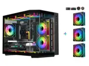 Sama 2771 Black Dual USB3.0, Tempered Glass Micro-ATX Tower Gaming Computer Case