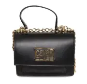 CLASS ROBERTO CAVALLI Damen Schulter Leder Tasche schwarz gold Kette NEU ETIKETT
